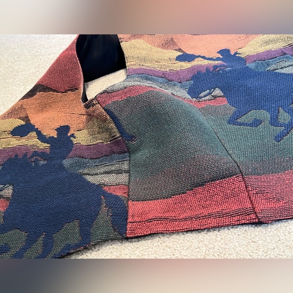 Sharon Young vintage Southwest cowboy on horseback Vest - Picture 11 of 15